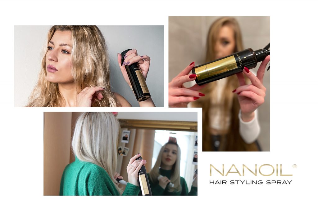 spray pentru facilitatea stilizării părului Nanoil